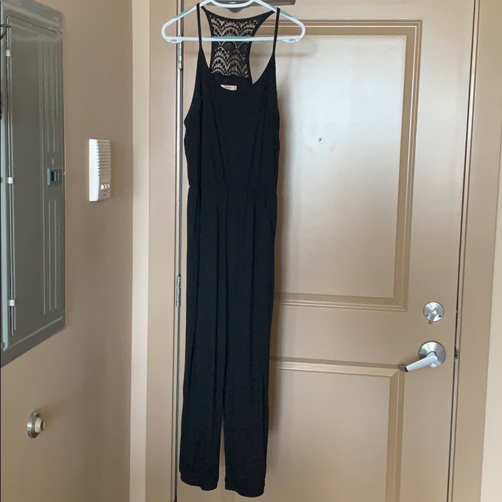 Black long crochet missimo jumpsuit size XL